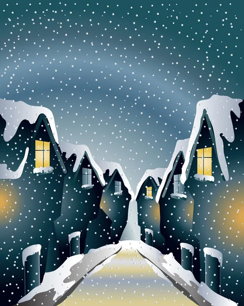 Toits d'hiver — Image vectorielle