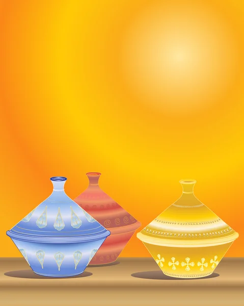 Μαροκινή μαγειρικά σκεύη — Διανυσματικό Αρχείο