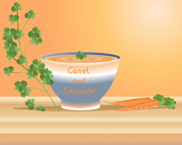 stock vector Carrot and coriander soup