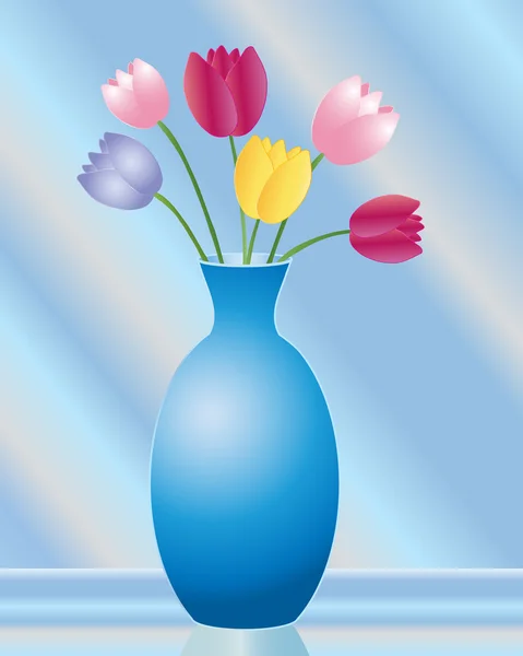 Vaso de tulipa —  Vetores de Stock