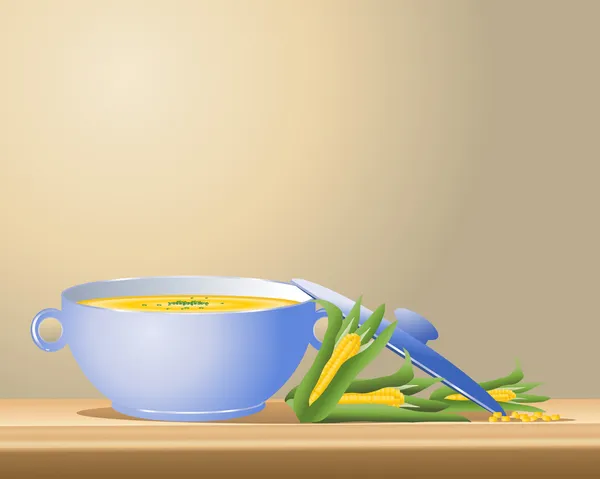 Γλυκό καλαμπόκι σούπα — Διανυσματικό Αρχείο