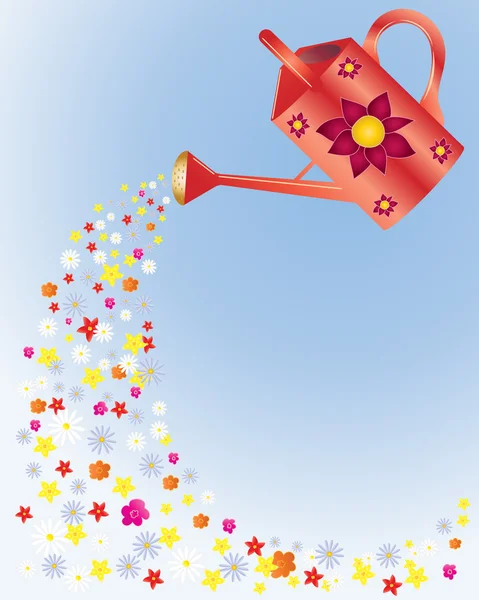Arrosoir floral — Image vectorielle