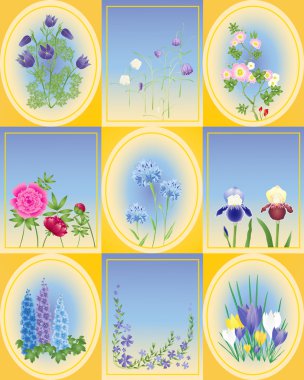 Spring and summer flowers clipart