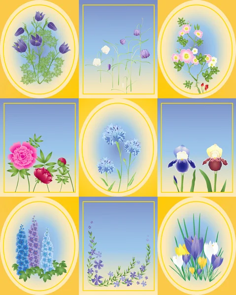 Fleurs de printemps et d'été — Image vectorielle