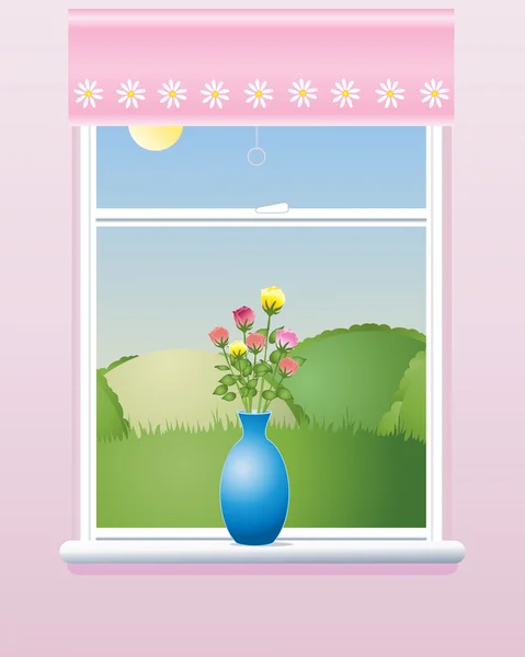 Fenêtre d'été — Image vectorielle