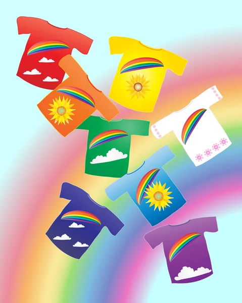 Rainbow skjortor — Stock vektor