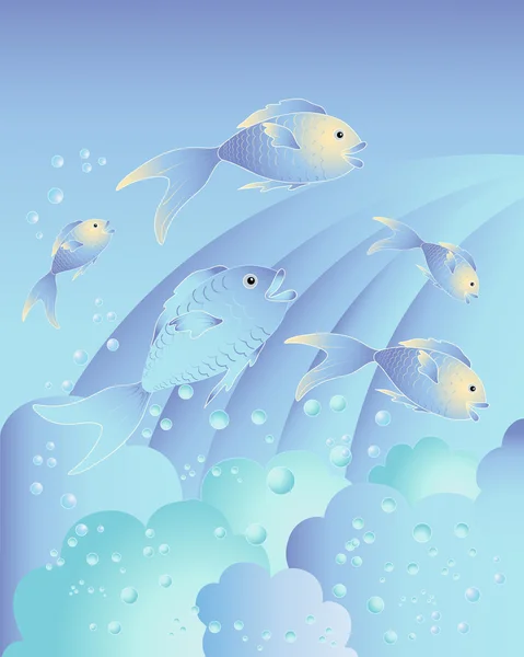 푸른 물고기 — 스톡 벡터