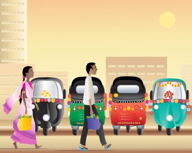 Tuk tuk taxi park clipart