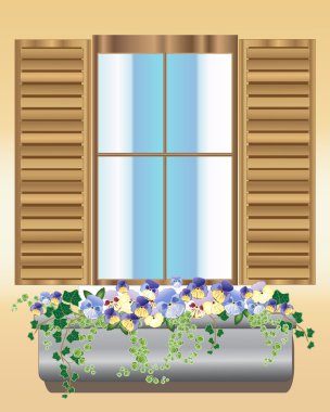 Pansy window box clipart