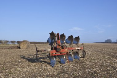 Four furrow plow clipart