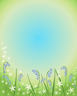 Bluebells and stitchwort clipart