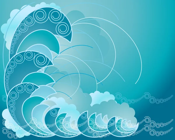 Crest of a wave — Stock Vector