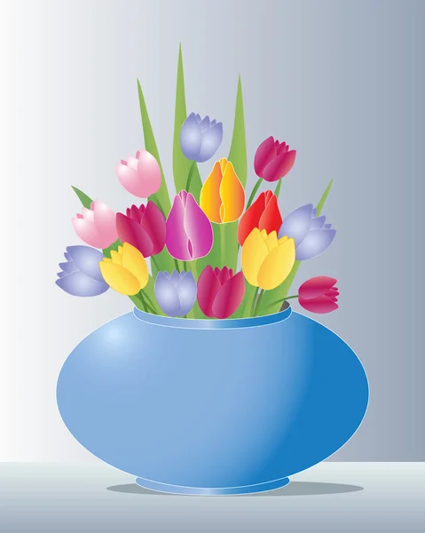 Wazon tulipany — Wektor stockowy