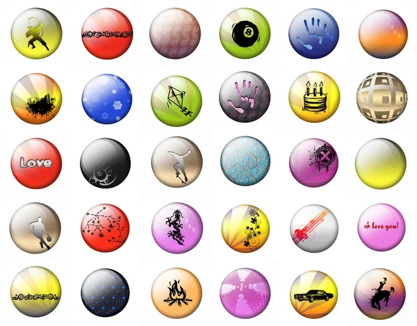 Bright buttons on a white background — Stock Photo, Image