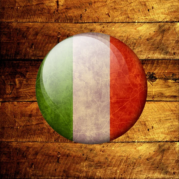 Italienische Grunge-Flagge auf Holzgrund — Stockfoto