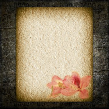 Textural old paper Flower clipart