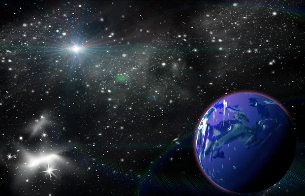 Kék bolygó a világűrben — Stock Fotó