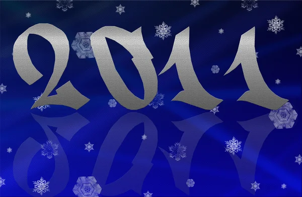 2011 blue snowflakes background — Stock Photo, Image