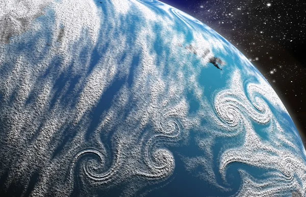 Blauwe planeet in de ruimte — Stockfoto
