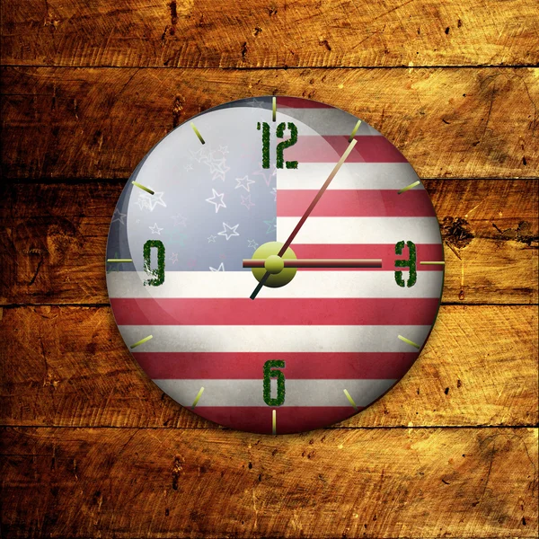 老式时钟与箭头-美国 — 图库照片