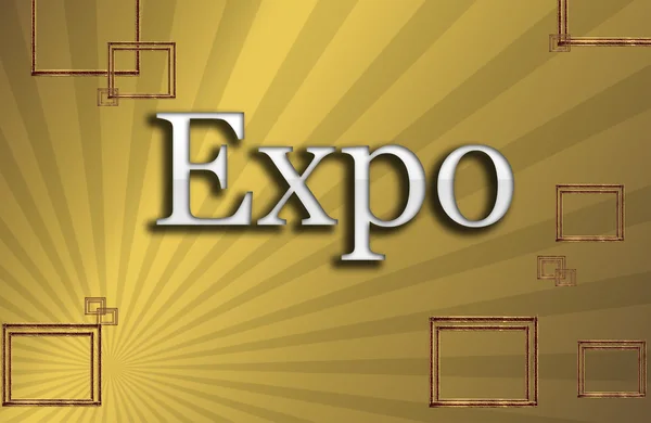 stock image Expo in frame gold background