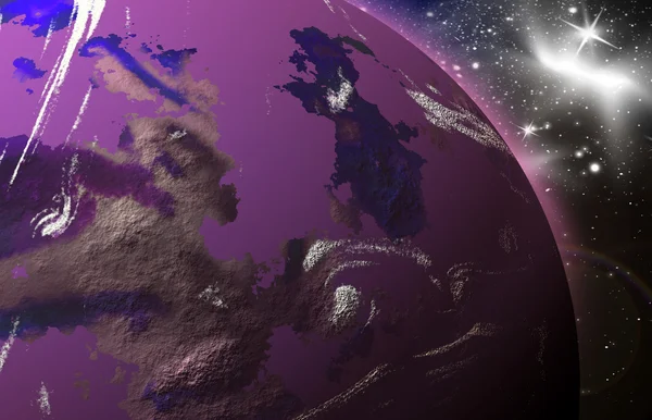 Roze planeet in de ruimte — Stockfoto