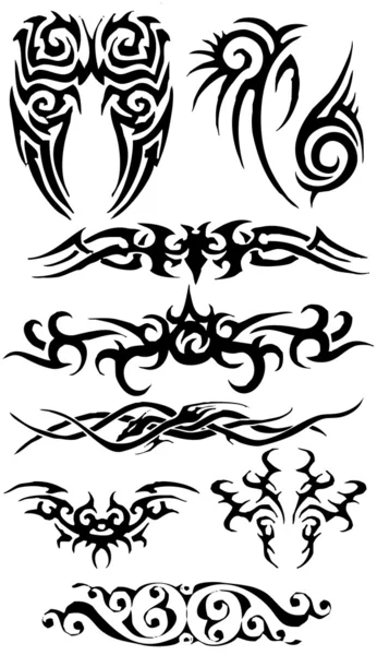 Tattoo silhouette collection — Stock Photo, Image
