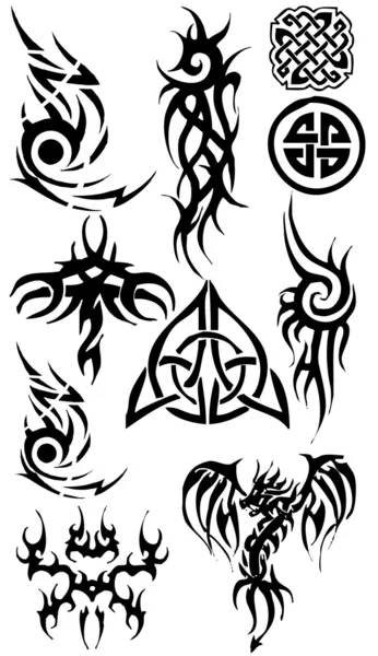 Collection silhouette tatouage Photos De Stock Libres De Droits