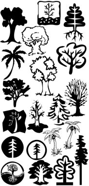 Detailed tree silhouettes. clipart