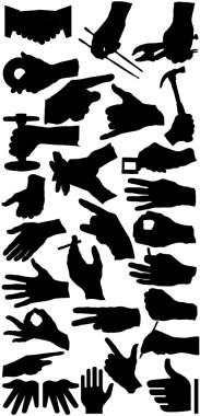 Hand Signs silhouette clipart