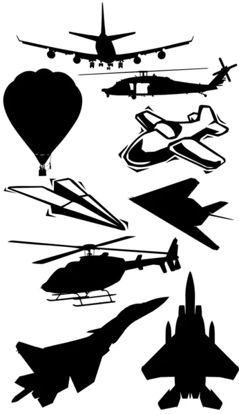 Flygplan silhouette kollektion — Stockfoto