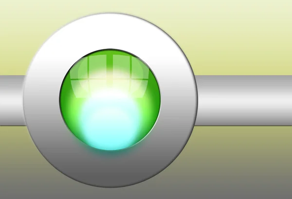 Transparent Metallic Glossy refracting Button — Stock Photo, Image