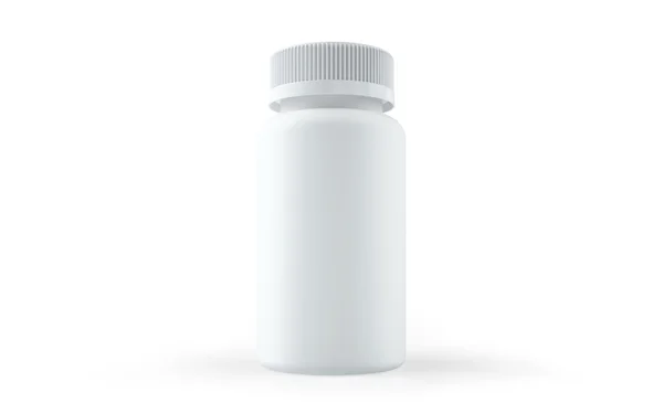 Witte fles voor pillen Rechtenvrije Stockfoto's