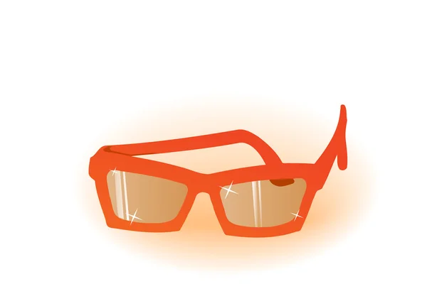 Vector Illustration Orange Glasses White Background — Stock Vector