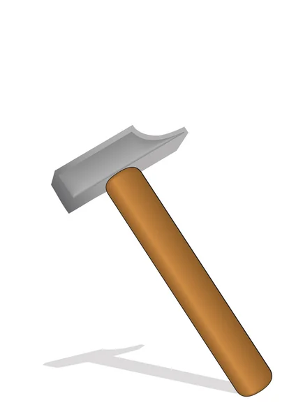 Vector Illustration Hammer Wooden Handle — Stock Vector