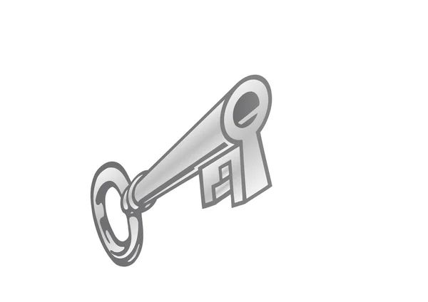 Vector illustration a metal key — Stock Vector