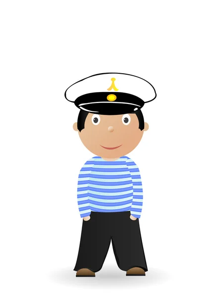 Vector Illustration Cheerful Seaman Uniform — Stock Vector