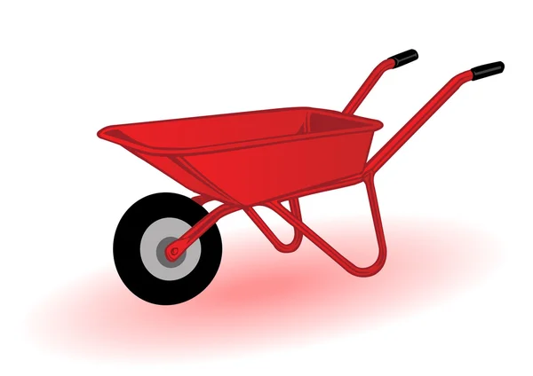 Ilustração Vetorial Carrinho Mão Vermelho Para Transporte Cargas —  Vetores de Stock