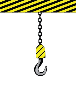 Vector illustration an iron hook on a chain