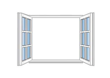 Vector illustration a plastic open window. clipart