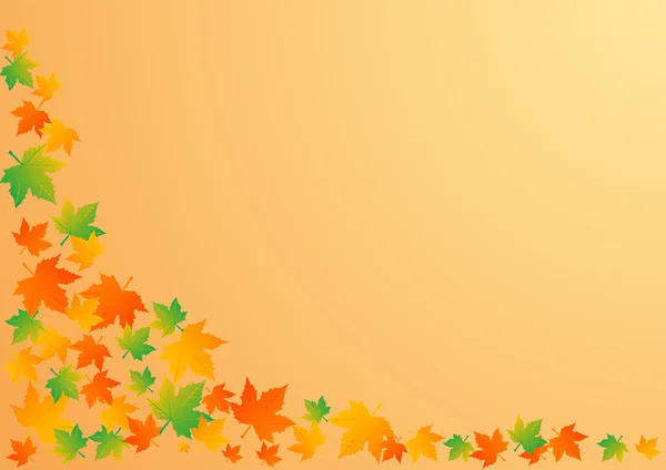 Vector Illustration Autumn Orange Background Leaves — Stock Vector