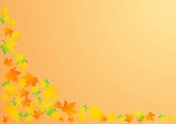Vector Illustration Autumn Orange Background Leaves — Stock Vector