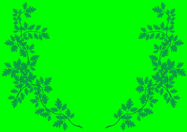 Ilustración Vectorial Patrón Brotes Verdes Con Hojas — Archivo Imágenes Vectoriales