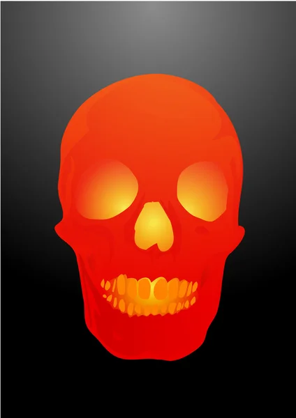 Ilustración Vectorial Cráneo Humano Por Día Fiesta Halloween — Archivo Imágenes Vectoriales