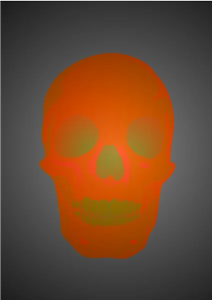 Ilustración vectorial un cráneo humano por un día feriado helloween — Vector de stock