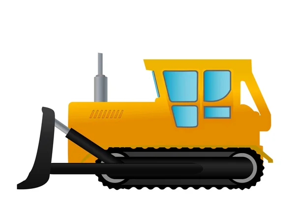 Ilustración Vectorial Tractor Amarillo Sobre Ruedas — Archivo Imágenes Vectoriales