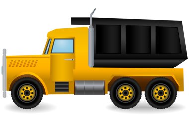 vektör çizim sarı kamyon.