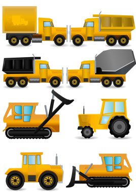 Construction machines vector clipart