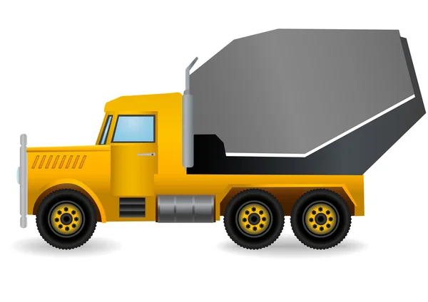 Ilustración vectorial el camión amarillo . — Vector de stock