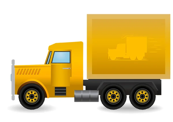 Vector Illustration Yellow Truck — Stock Vector